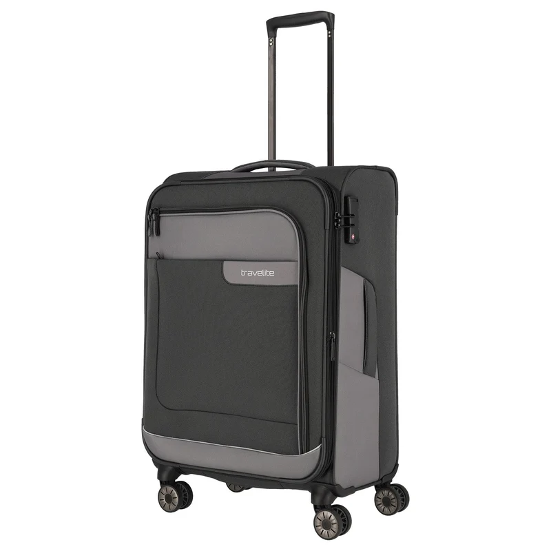 Travelite Viia - 4-Rollen-Trolley M 67 cm erw. (Schiefer)
