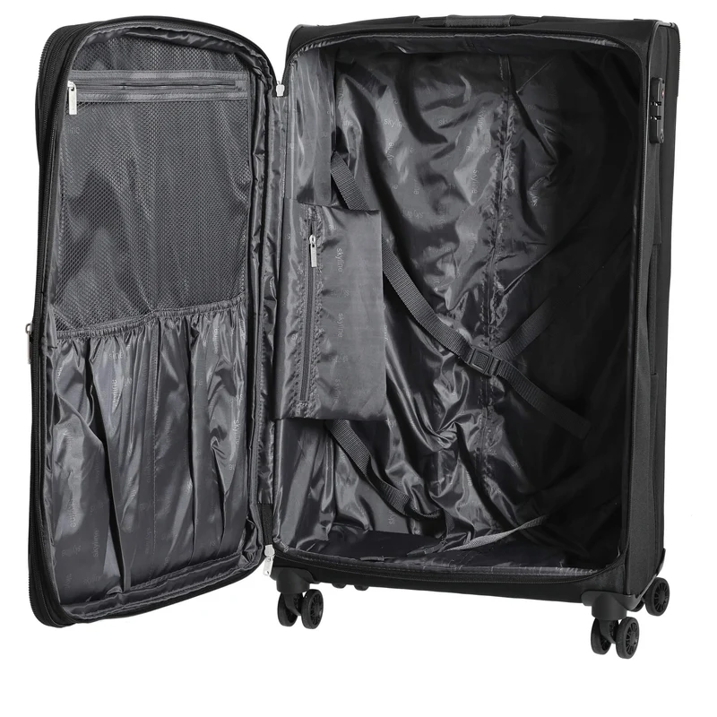 Skyline Orlando - 4-Rollen-Trolley Set L erw./M. erw./S + Boarding Bag + Beautycase 5tlg. (schwarz)