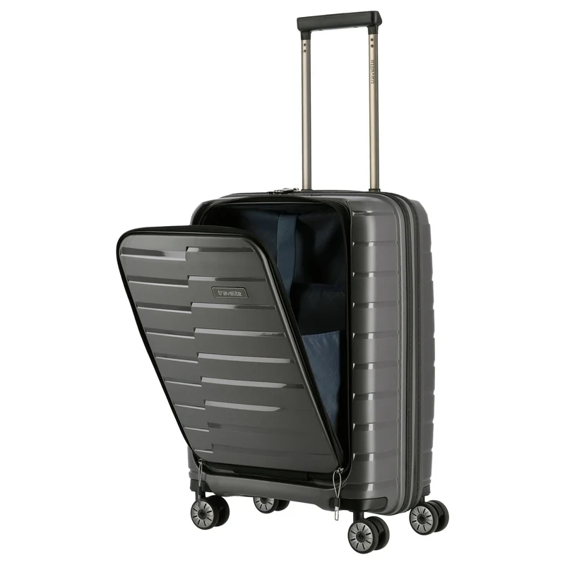 Travelite Air Base - 4-Rollen-Kabinentrolley mit Vortasche S 55 cm (anthracite)