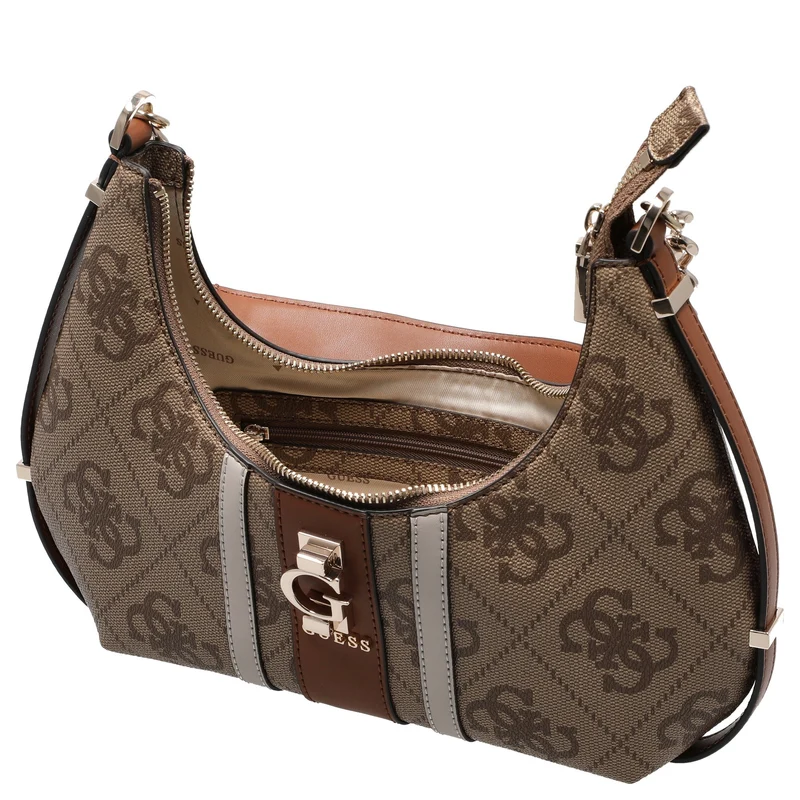 Guess Erenia Top Zip - Schultertasche (latte logo)