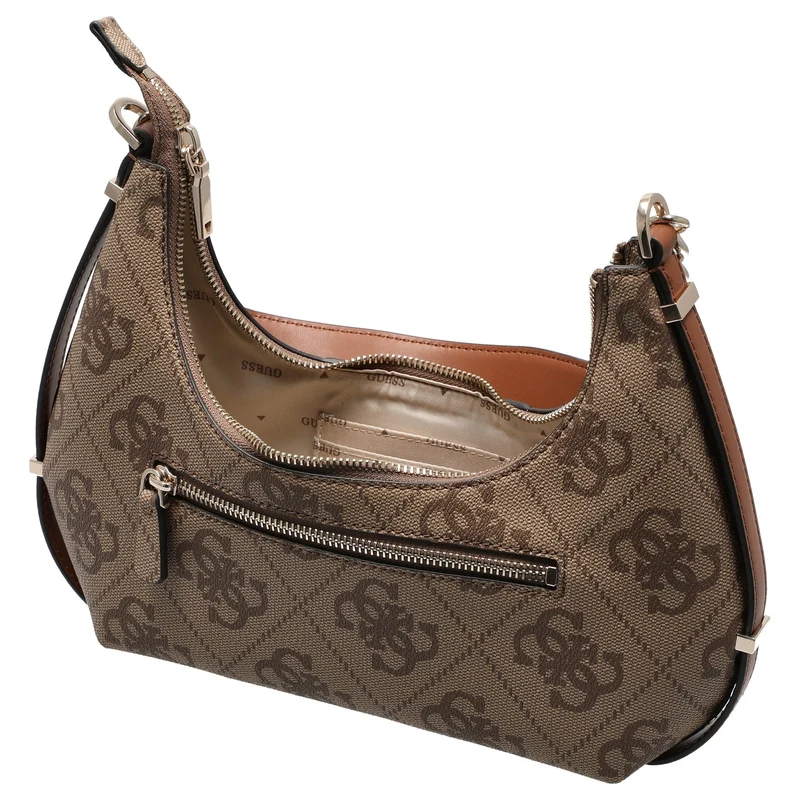 Guess Erenia Top Zip - Schultertasche (latte logo)