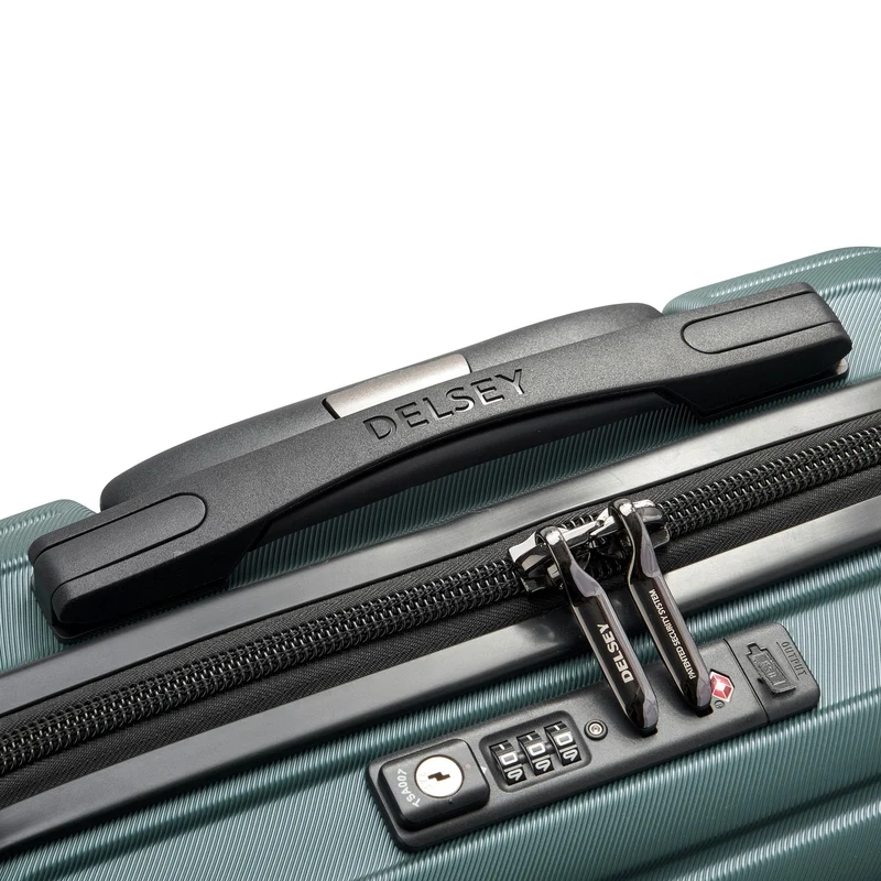 Delsey Paris Shadow 5.0 - 4-Rollen-Kabinentrolley Slim Line USB 55 cm (grün)