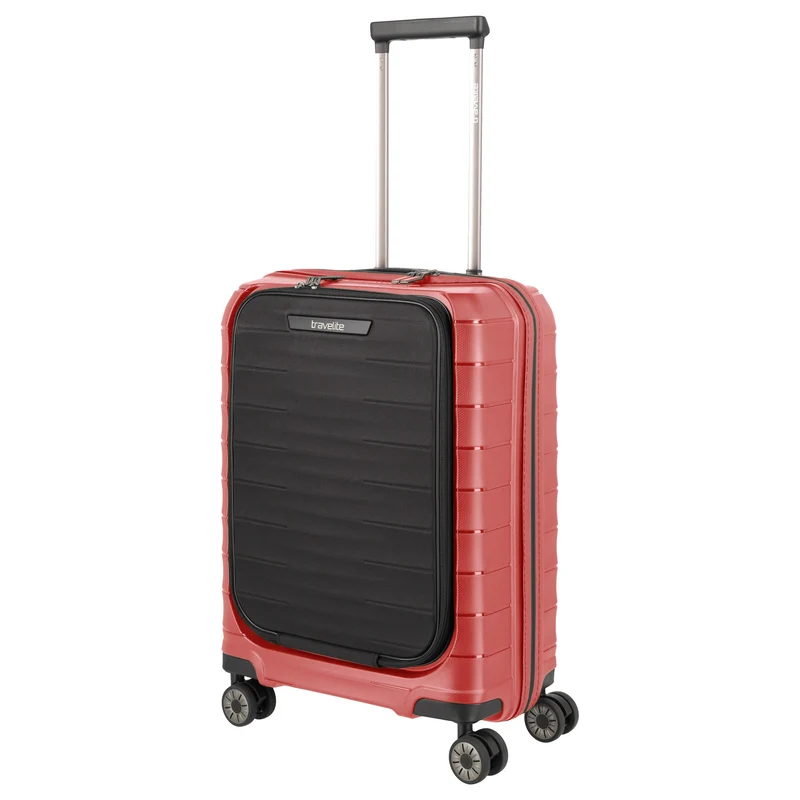 Travelite Mooby - 4-Rollen-Kabinentrolley mit Vortasche S 55 cm (rot)