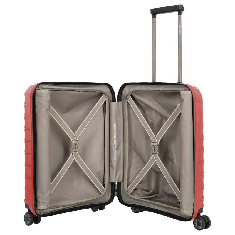 Travelite Mooby - 4-Rollen-Kabinentrolley mit Vortasche S 55 cm (rot)