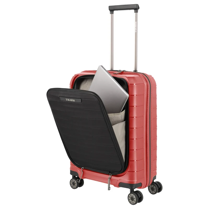 Travelite Mooby - 4-Rollen-Kabinentrolley mit Vortasche S 55 cm (rot)