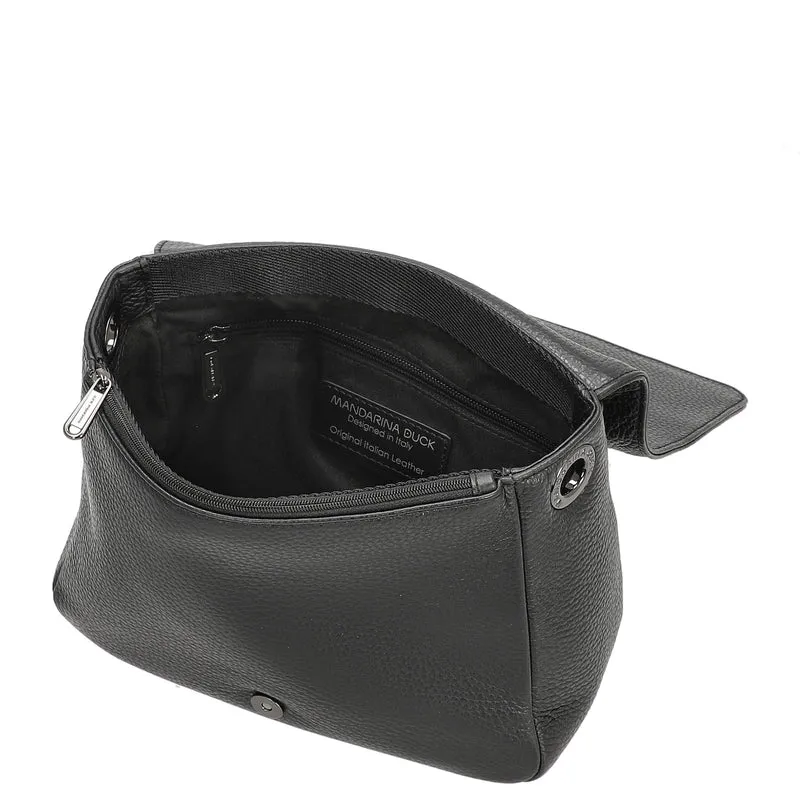 Mandarina Duck Mellow Leather - Umhängetasche 36 cm (nero)