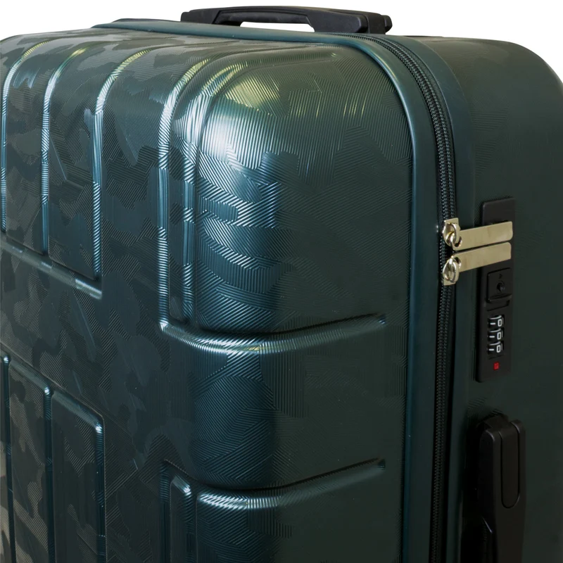 Urban Camouflage ABS-Hartschalen-Handgepäckkoffer Adventure Line in DarkGreen DarkRed ShinyBlack