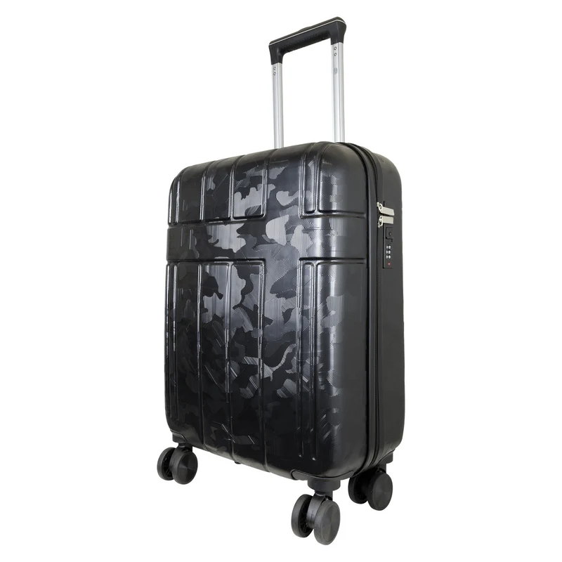 Urban Camouflage ABS-Hartschalen-Handgepäckkoffer Adventure Line in DarkGreen DarkRed ShinyBlack