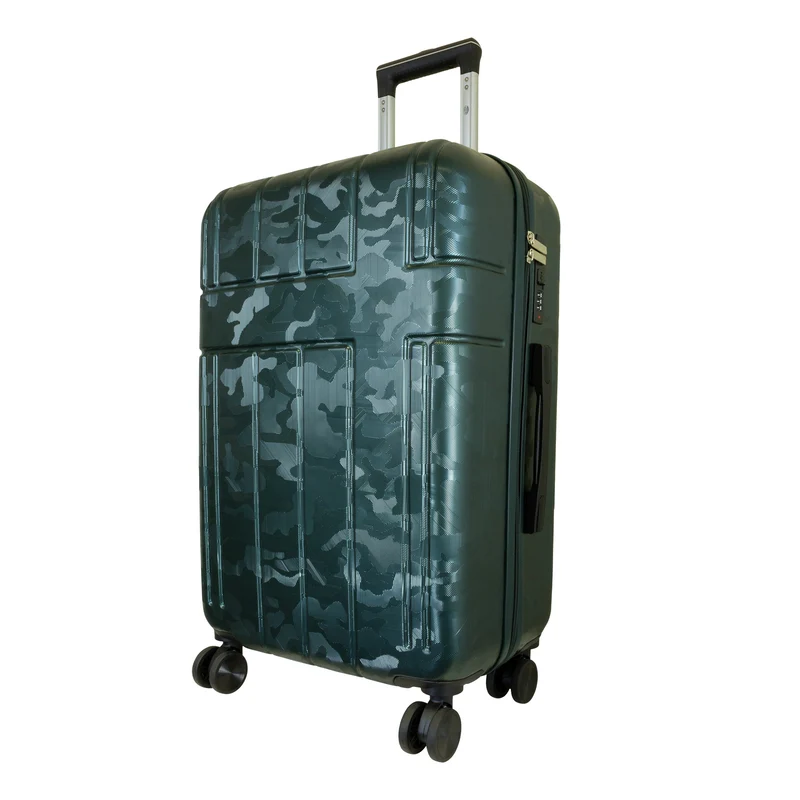 Urban Camouflage ABS-Hartschalen-Reisekoffer Adventure Line in DarkGreen DarkRed ShinyBlack