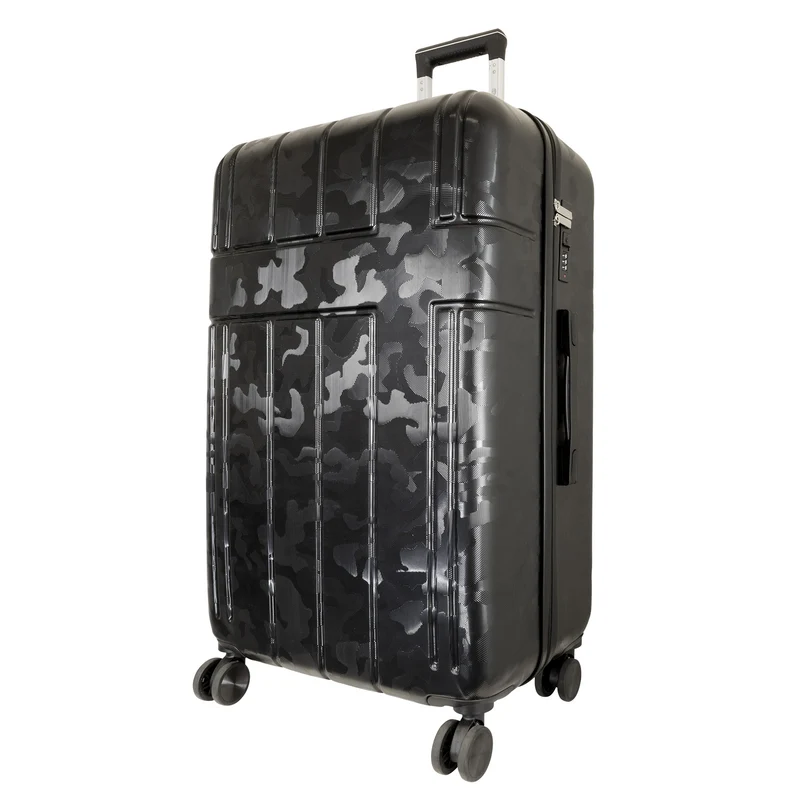 Urban Camouflage ABS-Hartschalen-Koffer XL Adventure Line in DarkGreen DarkRed ShinyBlack