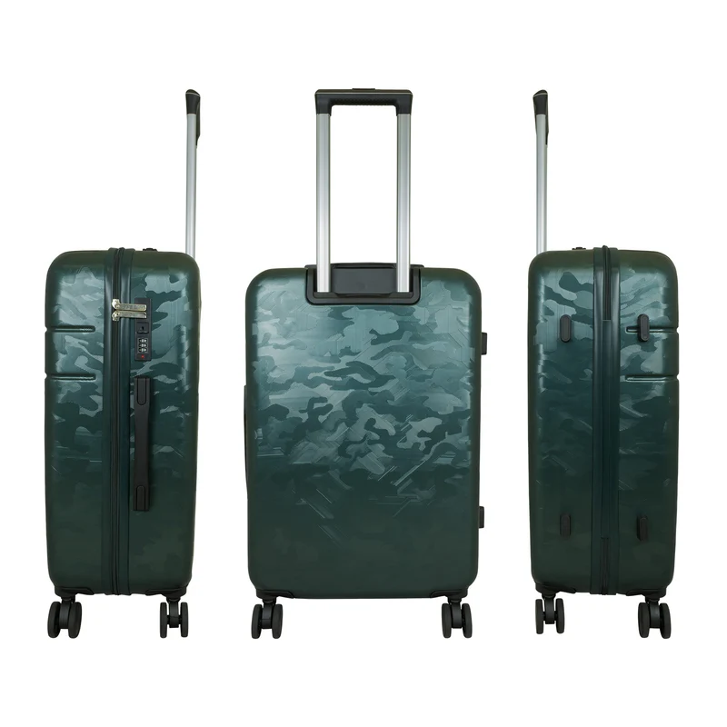 Urban Camouflage ABS-Hartschalen-Kofferset 3tlg Adventure Line in DarkGreen DarkRed ShinyBlack