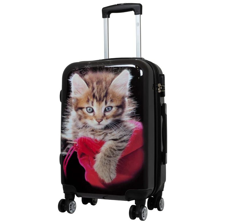 Motivkoffer Design Katzen-Baby mit Wollknäuel – Reisekoffer mit Motiv – Hartschale ABS/Polycarbonat – S M L – leicht & robust