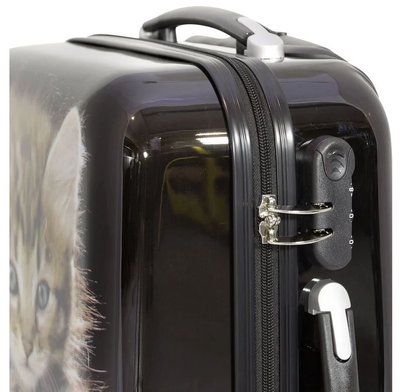 Motivkoffer Design Katzen-Baby mit Wollknäuel – Reisekoffer mit Motiv – Hartschale ABS/Polycarbonat – S M L – leicht & robust