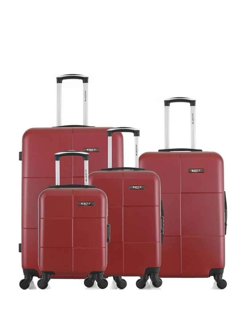 BLUESTAR – 4er-Pack – Großer Koffer, mittelgroßer Koffer, Handgepäck und Handgepäck XXS MIAMI