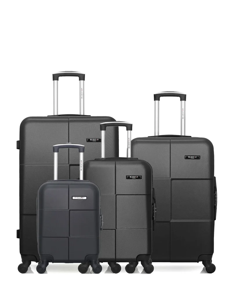 BLUESTAR – 4er-Pack – Großer Koffer, mittelgroßer Koffer, Handgepäck und Handgepäck XXS MIAMI