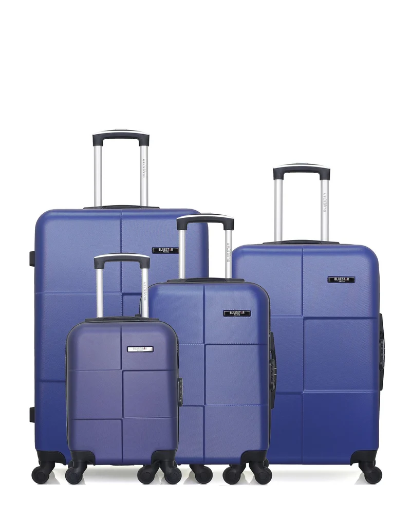 BLUESTAR – 4er-Pack – Großer Koffer, mittelgroßer Koffer, Handgepäck und Handgepäck XXS MIAMI