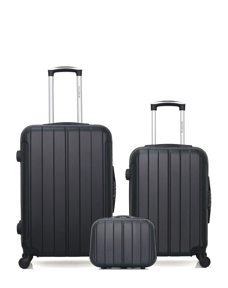 BLUESTAR – 3er-Pack – Mittelgroßer Koffer, Handgepäck und Kosmetikkoffer NAPOLI