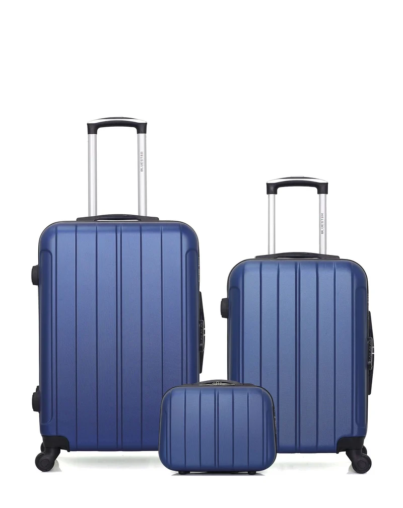 BLUESTAR – 3er-Pack – Mittelgroßer Koffer, Handgepäck und Kosmetikkoffer NAPOLI