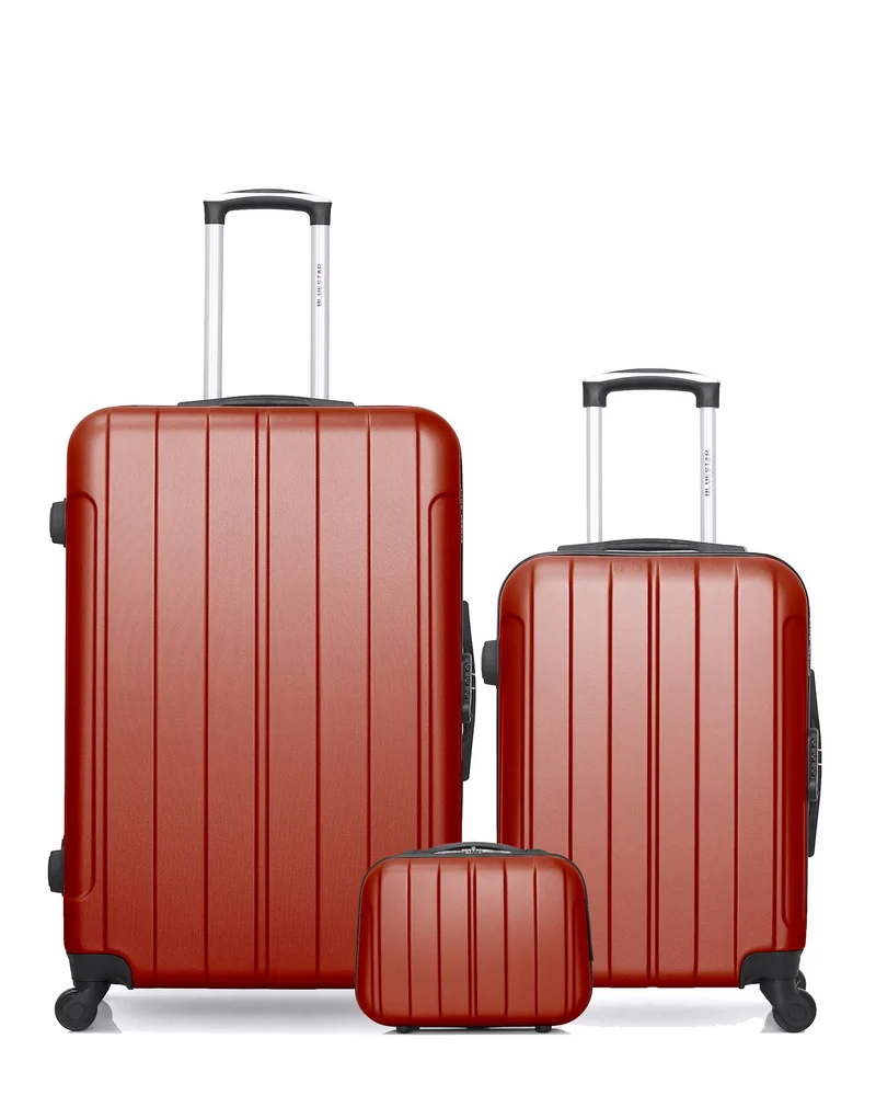 BLUESTAR – 3er-Pack – Großer Koffer, Handgepäck und Kosmetikkoffer NAPOLI