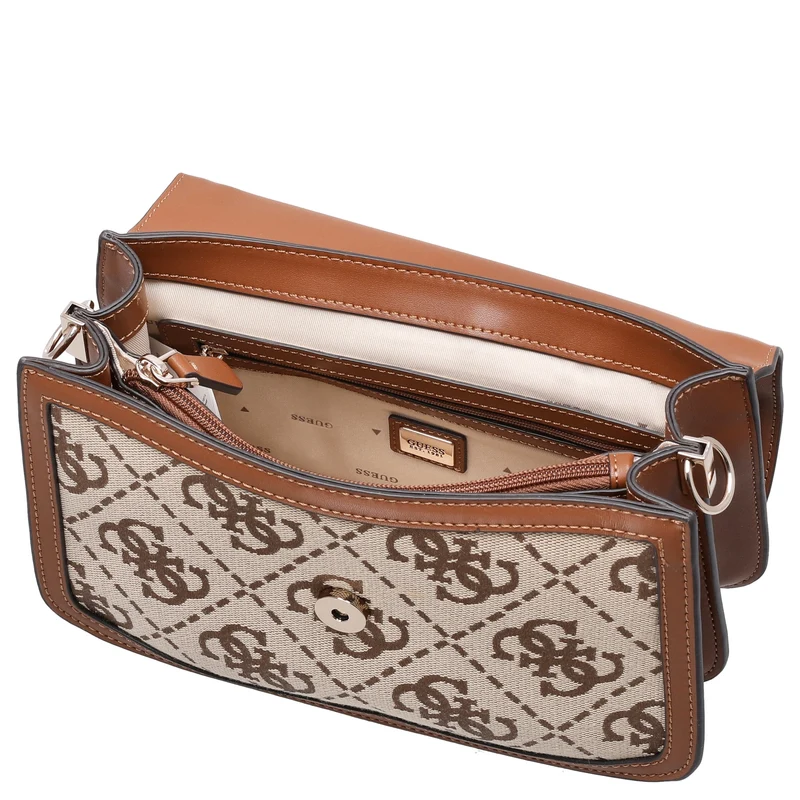 Guess Audrey Logo XBody Flap - Umhängetasche 24.5 cm (latte logo)