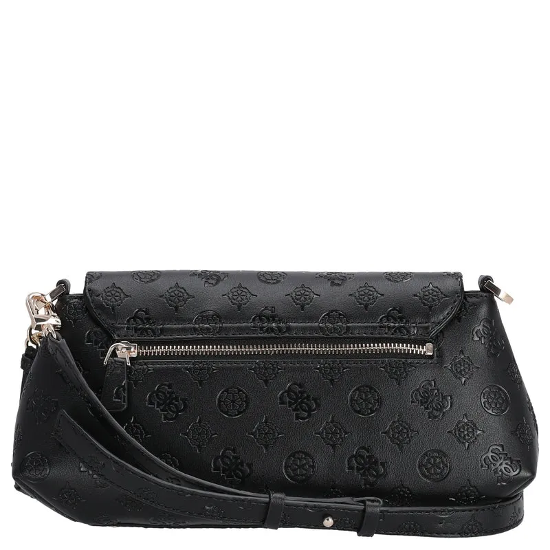 Guess Carmella Crossbody Flap - Umhängetasche 30 cm (black logo)