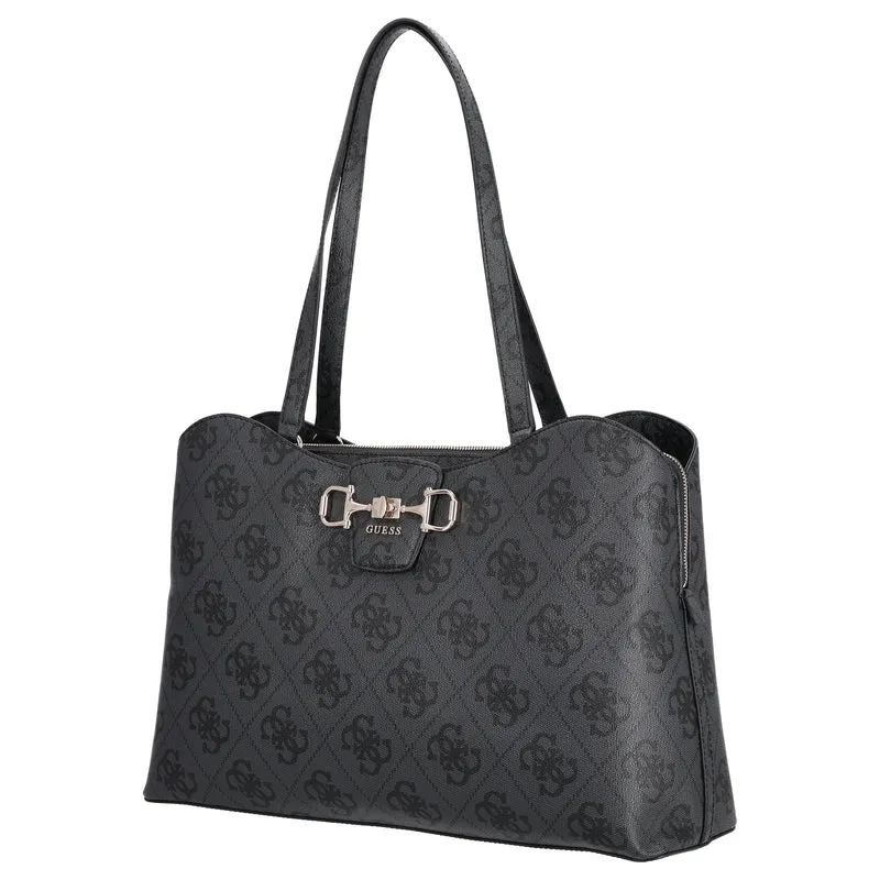 Guess Janie Logo Tote - Shopper 46 cm (latte logo)