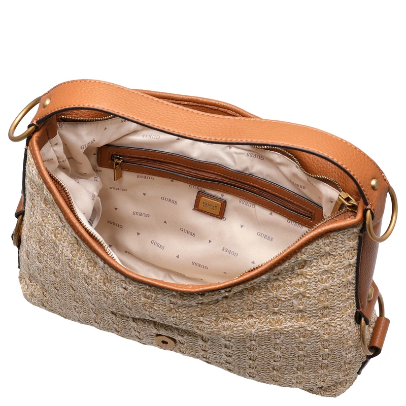 Guess Camden - Schultertasche 35 cm (natural/cognac)