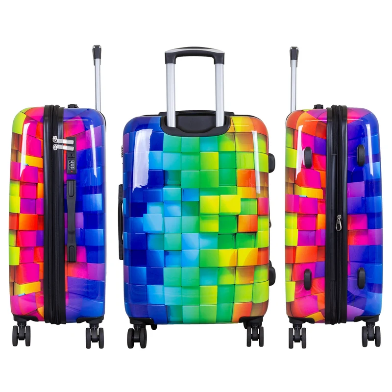 Motivkoffer Design Mosaik – Reisekoffer mit Motiv – Hartschale ABS/Polycarbonat – S M L – leicht & robust