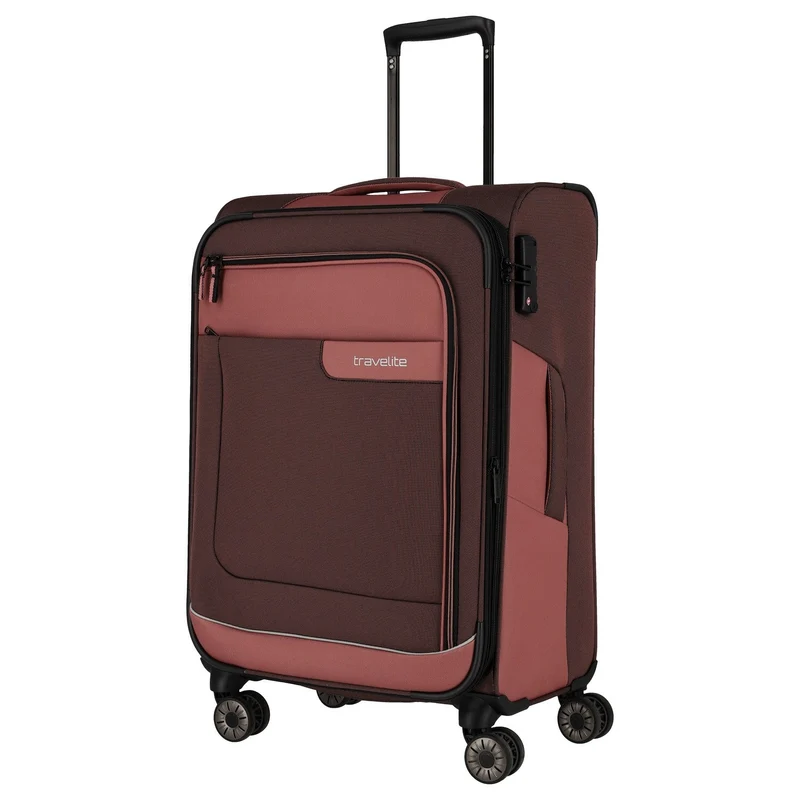 Travelite Viia - 4-Rollen-Trolley M 67 cm erw. (Frühlingsrose)