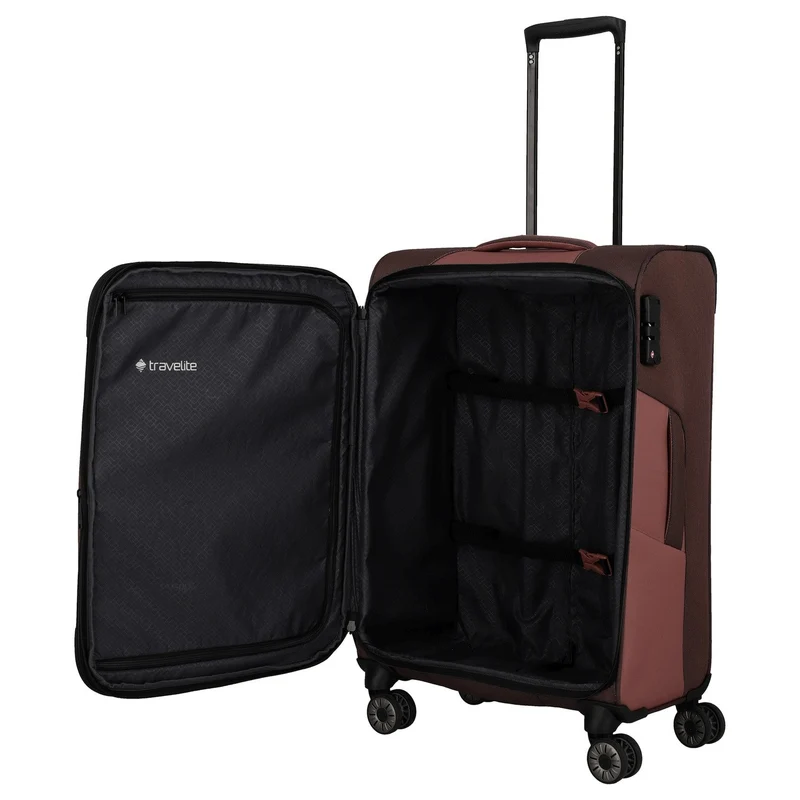 Travelite Viia - 4-Rollen-Trolley M 67 cm erw. (Frühlingsrose)