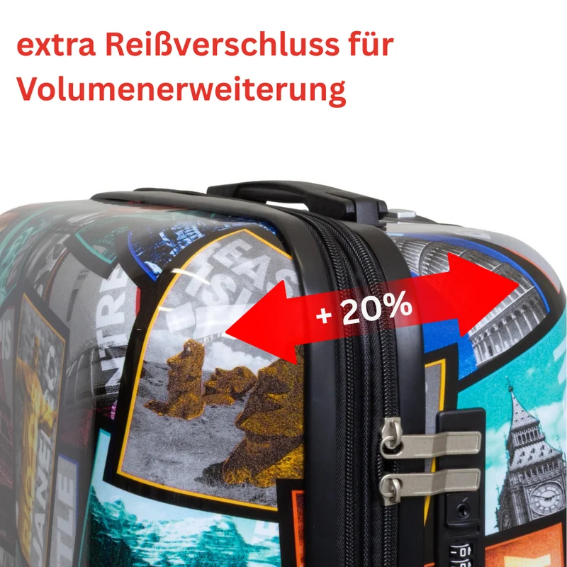 Motivkoffer Design Städtereise – Reisekoffer mit Motiv – Hartschale ABS/Polycarbonat – S M L – leicht & robust