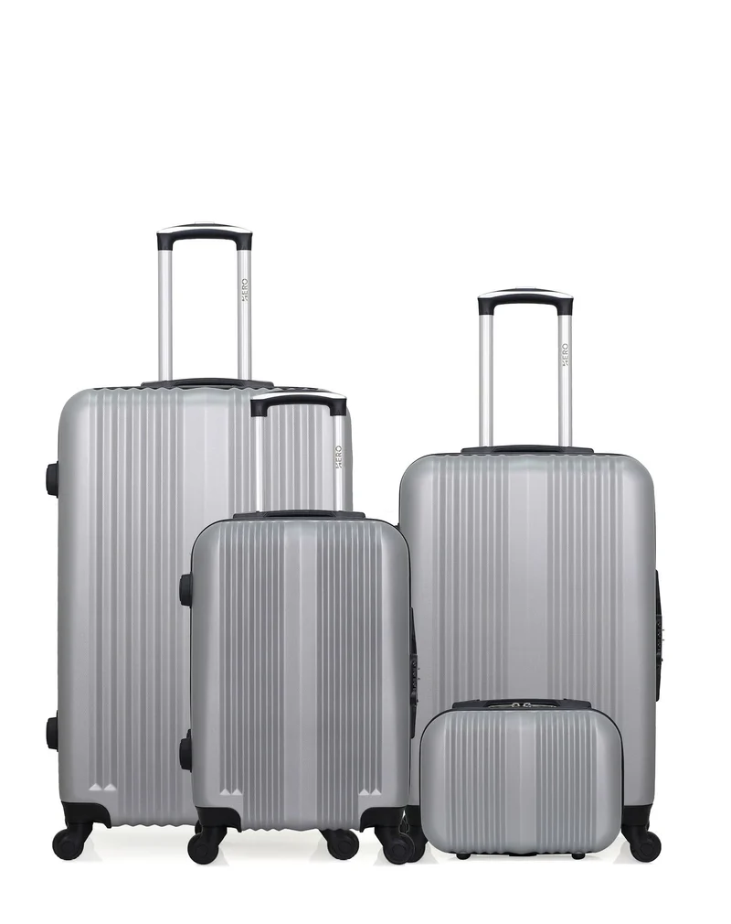 HERO - 4er-Pack - Großer Koffer, mittelgroßer Koffer, Handgepäck und Kosmetikkoffer LIPARI