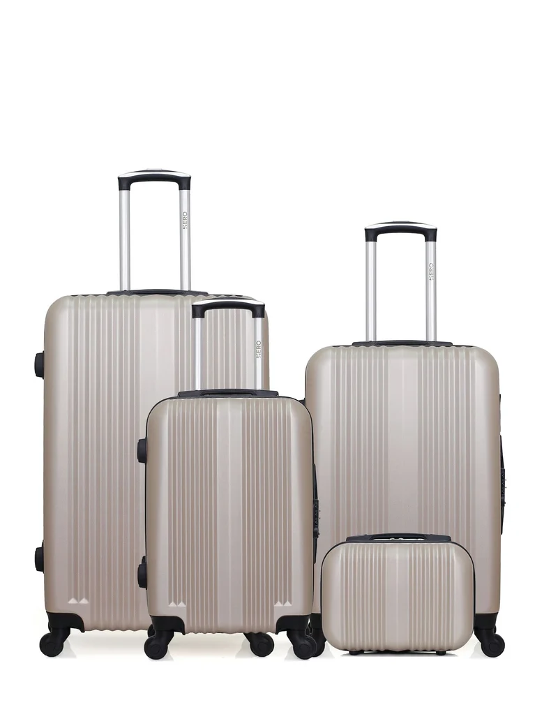 HERO - 4er-Pack - Großer Koffer, mittelgroßer Koffer, Handgepäck und Kosmetikkoffer LIPARI