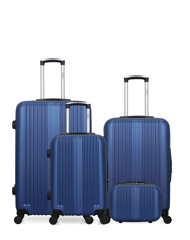 HERO - 4er-Pack - Großer Koffer, mittelgroßer Koffer, Handgepäck und Kosmetikkoffer LIPARI
