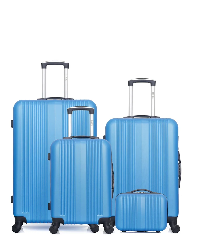 HERO - 4er-Pack - Großer Koffer, mittelgroßer Koffer, Handgepäck und Kosmetikkoffer LIPARI