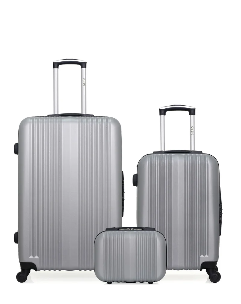 HERO – 3er-Pack – Großer Koffer, Handgepäck und Kosmetikkoffer LIPARI