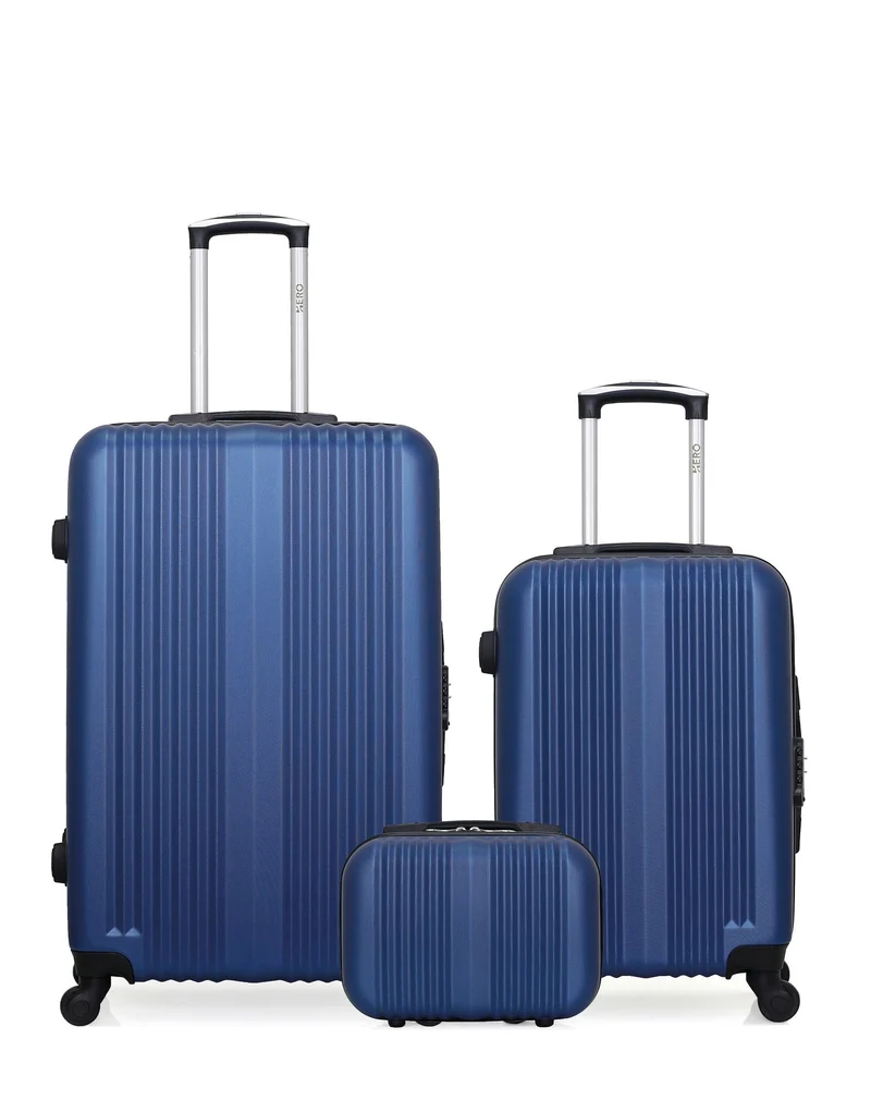 HERO – 3er-Pack – Großer Koffer, Handgepäck und Kosmetikkoffer LIPARI