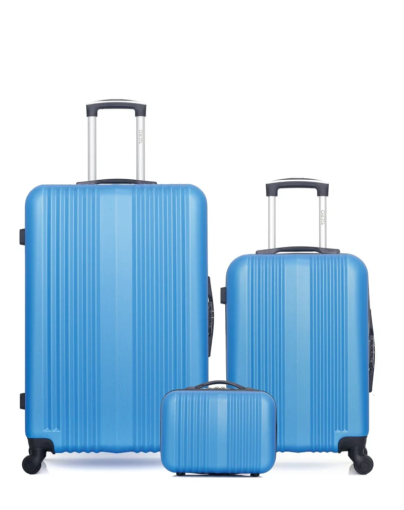 HERO – 3er-Pack – Großer Koffer, Handgepäck und Kosmetikkoffer LIPARI
