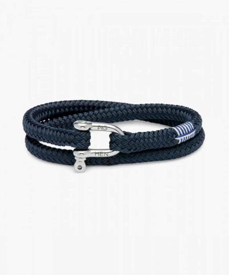 Pig & Hen Armband Salty Steve Navy/Silver