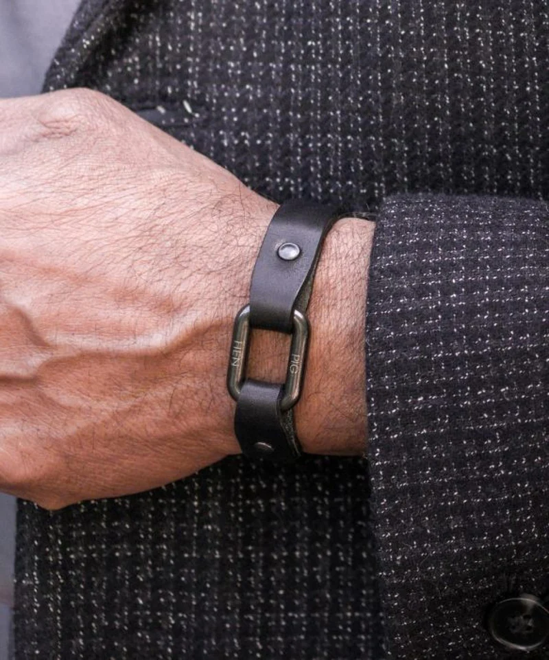 Pig & Hen Armband Limp Lee Schwarz