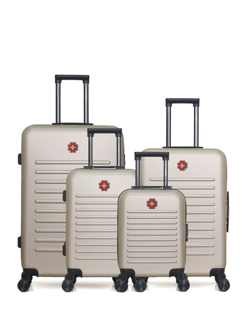 SWISS KOPPER – 4er-Pack – Großer Koffer, mittelgroßer Koffer, Handgepäck und Handgepäck XXS WIL