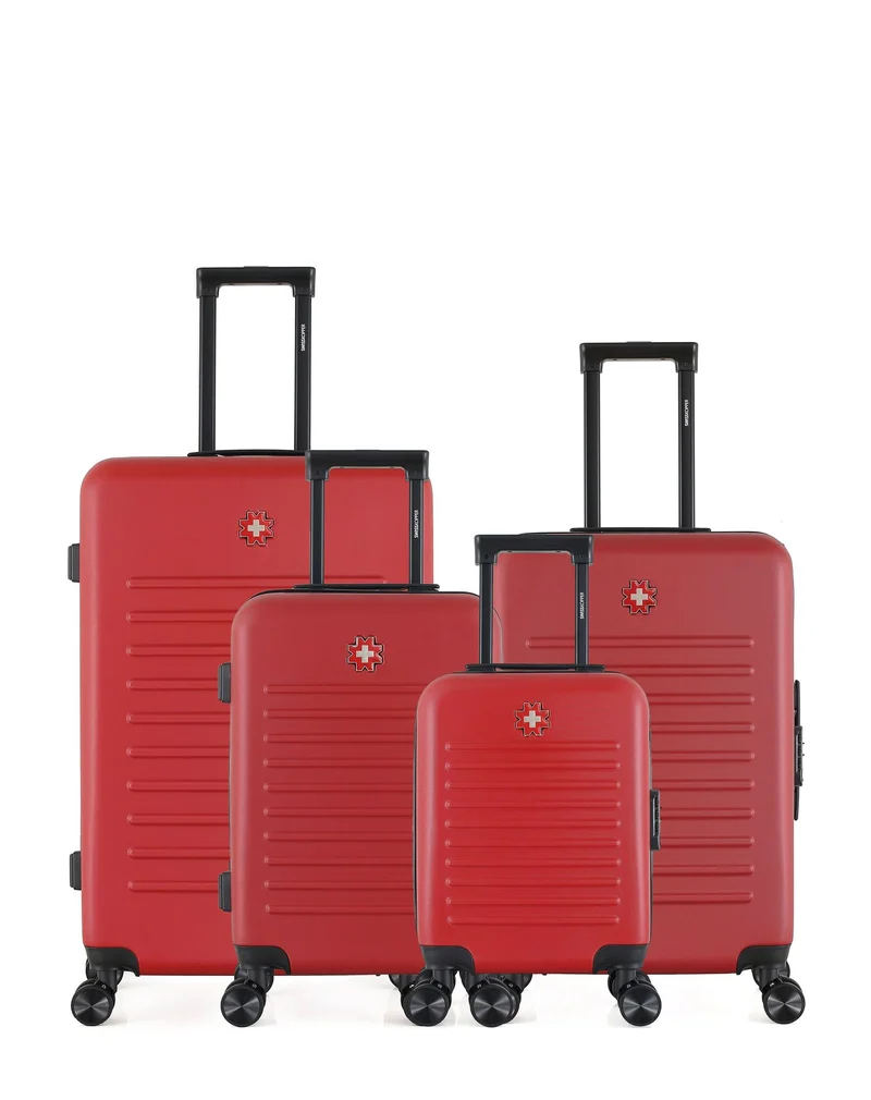 SWISS KOPPER – 4er-Pack – Großer Koffer, mittelgroßer Koffer, Handgepäck und Handgepäck XXS WIL