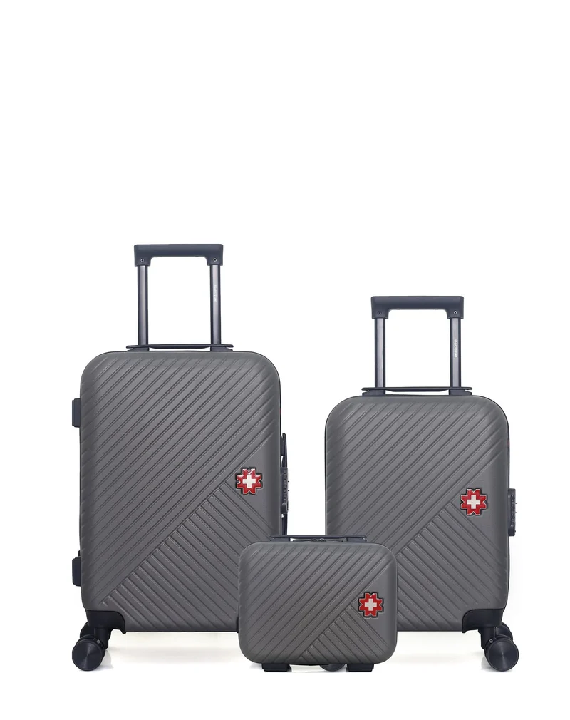 SWISS KOPPER – 3-Pack – Handgepäck, Handgepäck XXS und Kosmetikkoffer SPIEZ