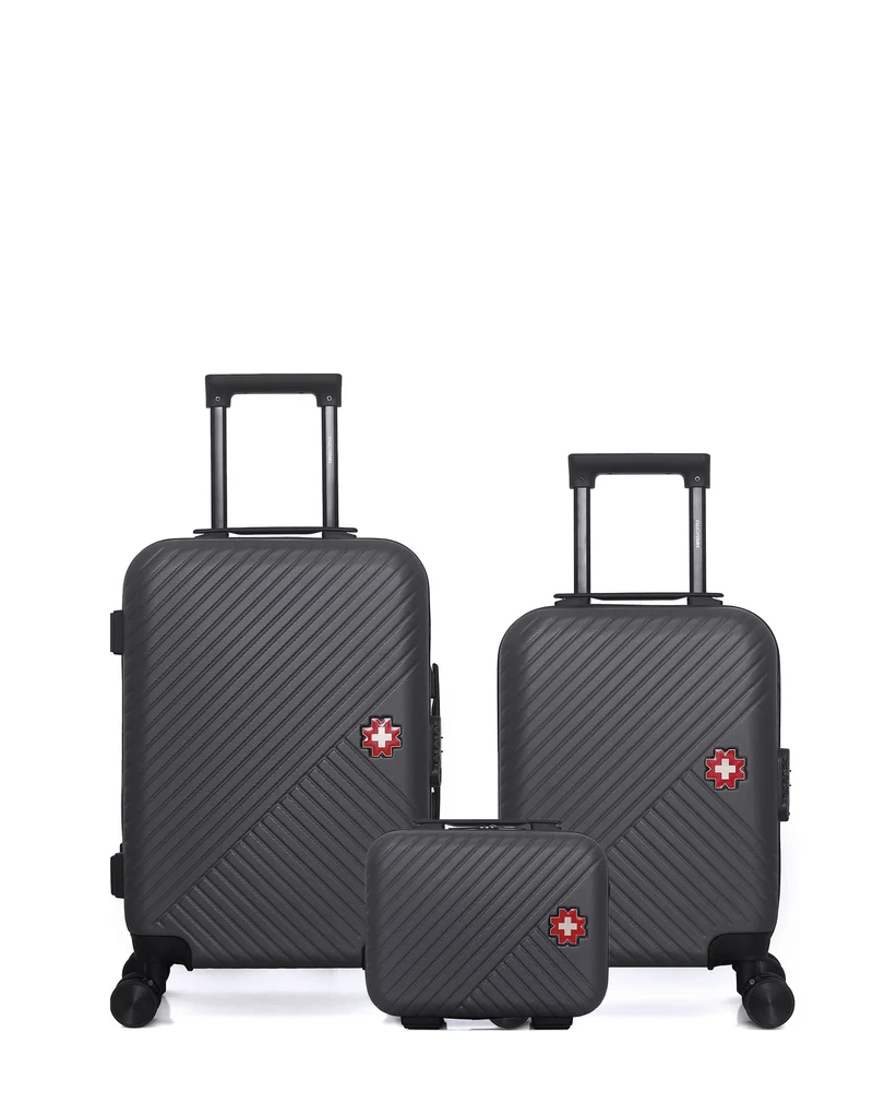 SWISS KOPPER – 3-Pack – Handgepäck, Handgepäck XXS und Kosmetikkoffer SPIEZ