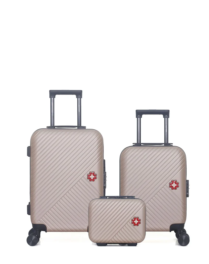 SWISS KOPPER – 3-Pack – Handgepäck, Handgepäck XXS und Kosmetikkoffer SPIEZ