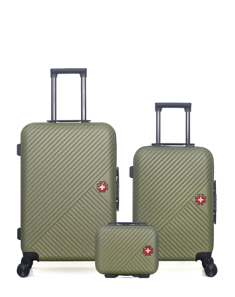 SWISS KOPPER – 3er-Pack – Mittelgroßer Koffer, Handgepäck und Kosmetikkoffer SPIEZ