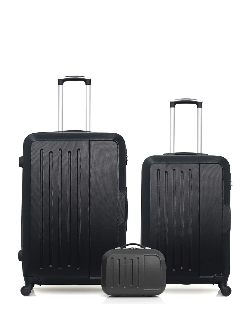 HERO – 3er-Pack – Großer Koffer, mittelgroßer Koffer und Kosmetikkoffer VESUVIO