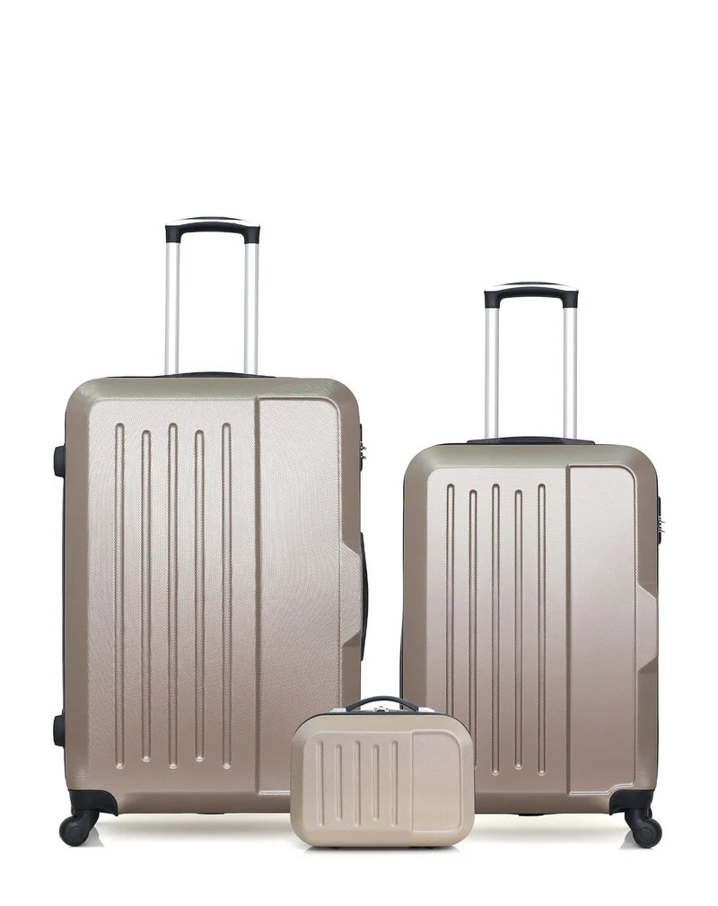 HERO – 3er-Pack – Großer Koffer, mittelgroßer Koffer und Kosmetikkoffer VESUVIO