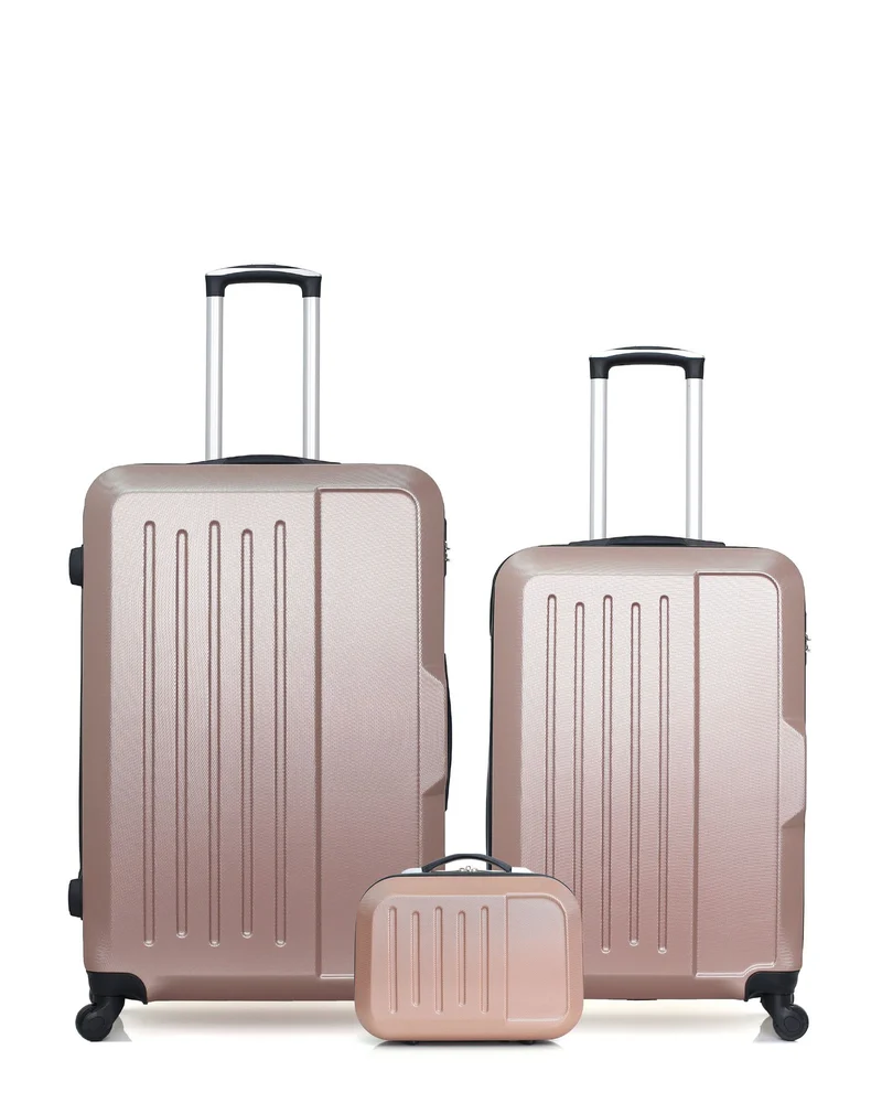 HERO – 3er-Pack – Großer Koffer, mittelgroßer Koffer und Kosmetikkoffer VESUVIO