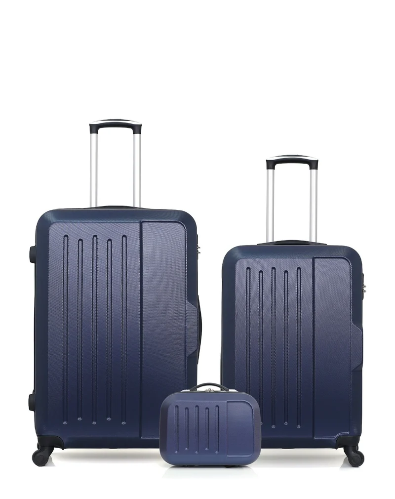 HERO – 3er-Pack – Großer Koffer, mittelgroßer Koffer und Kosmetikkoffer VESUVIO